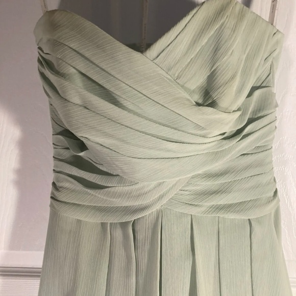 davids bridal bridesmaid/prom dress Meadow F14847 size 0 Strapless Light Green - Picture 2 of 4